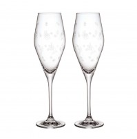 2 Calici Bicchieri Flute Cristallo Villeroy e Boch Champagne Natale Natalizio