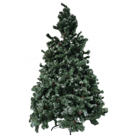 Albero di Natale PINO WELLS 210 cm con Neve e Pigne Rami Abete Verde