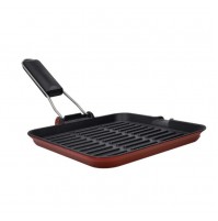 Bistecchiera in Ghisa Antiaderente per INDUZIONE BRANDANI Quadrata 24 cm Manico