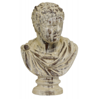 Busto Imperatore Statua Scultura Resina Bianco Soprammobile Arte Moderna 67 cm