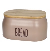 Cassetta Portapane Metallo Vintage BRANDANI Tortora Tappo Legno Contenitore Pane