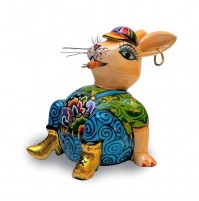 Coniglio Tom's Drag Rabbit NICO con Carota Scultura Statua Decorato a Mano NUOVO