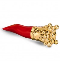 Cornetto Portafortuna Rosso con Corona Oro Fantin Argenti 18 cm