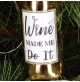 Decorazione Mini Bottiglia di Vino Oro da Appendere Addobbo Albero di Natale