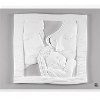 Decorazione Quadro Famiglia Sacra Bianco Argento FANTIN ARGENTI 45x35 cm