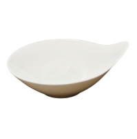 Insalatiera Ciotola Scherzer in Porcellana Bianco Jazz White Salad Bowl 26x23 cm