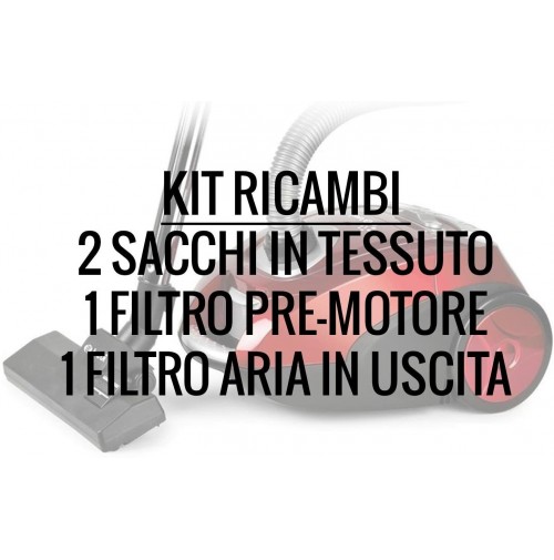 Kit Ricambi Aspirapolvere ASP437 ASP445 TREVI ASP438 - Sacco in Tessuto - Filtro