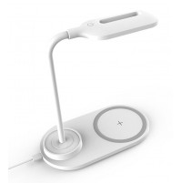 Lampada Tavolo Led AKAI AKDL02WH Desk Lamp 3 Intensità Base Ricarica Wireless