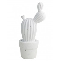 Lampada da Tavolo Comò Abat Jour BRANDANI Cactus Bianco 33,5 cm Comodino Nuovo