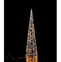 Luci Natale Albero a cono Decorazione 3D da Esterno 200 LED Bianco Calda h 60 cm