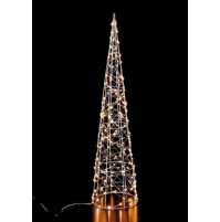 Luci Natale Albero a cono Decorazione 3D da Esterno 250 LED Bianco Calda h 80 cm