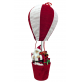 Mongolfiera di Babbo Natale con Doni Natalizi Pacchi Regalo Rosso Bianco 80 cm