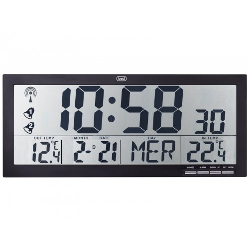 Orologio Digitale da Parete e Tavolo TREVI OM 3530 RC con Grande Display Nero