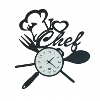 Orologio da parete grande I Love Chef Nero Arti & Mestieri 50 cm