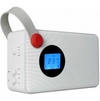 Radiosveglia con Speaker Bluetooth Akai AKBT60 Alarm Bianco 2 Watt Radio FM USB 