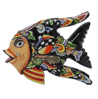 Scultura Pesce Statua OSCAR S NERO Tom's Company Animal 4269 Decorazione NUOVO
