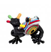 Scultura Rana Multicolore Decorativa Pop Art Statua Artistica Casa Ufficio Desig