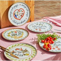 Servizio Piatti Pizza per 4 Persone TOGNANA Bell' Italia Set Porcellana 33 cm