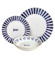 Servizio Piatti Tavola 18 Pezzi TOGNANA Sardine Blu Mare Pesci Set per 6 Persone
