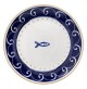 Servizio Piatti Tavola 18 Pezzi TOGNANA Sardine Blu Mare Pesci Set per 6 Persone