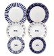 Servizio Piatti Tavola 18 Pezzi TOGNANA Sardine Blu Mare Pesci Set per 6 Persone