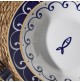 Servizio Piatti Tavola 18 Pezzi TOGNANA Sardine Blu Mare Pesci Set per 6 Persone