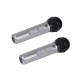 Set 2 Microfoni Wireless Senza Fili Ricaricabili Karaoke  15 metri Coppia Mic