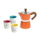 Set Caffé 3 Bicchierini e Moka 3 Tazze TOGNANA Pausa Colazione Colorato Regalo