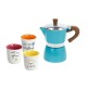 Set Caffé 3 Bicchierini e Moka 3 Tazze TOGNANA Pausa Colazione Colorato Regalo