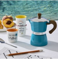Set Caffé 3 Bicchierini e Moka 3 Tazze TOGNANA Pausa Colazione Colorato Regalo