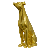 Statua Scultura Cane Dorato 63 cm in Resina Animali Cani Golden Dog Statue NUOVO