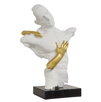 Statua Scultura MITO AMORE Abbraccio Busto Uomo Man Soprammobile Arte Moderna