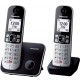 Telefono Cordless Duo Twin Panasonic KX-TG6852 JTB Tasti Grandi ID Chiamante