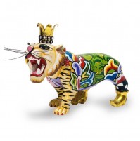Tigre Tom's Drag Tiger SHIR KHAN Scultura Statua Colorata Decorato a Mano NUOVO