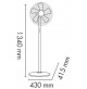 Ventilatore a Piantana Terra ARGO Bianc 5 Pale 40 cm Telecomando Timer Ventolino
