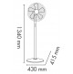 Ventilatore a Piantana Terra ARGO Nero 5 Pale 40 cm Telecomando Timer Ventolino