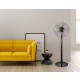 Ventilatore a Piantana Terra ARGO Nero 5 Pale 40 cm Telecomando Timer Ventolino