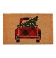 Zerbino Natalizio Pick Up con Albero di Natale Tappeto Porta di Casa 75 x 45 cm